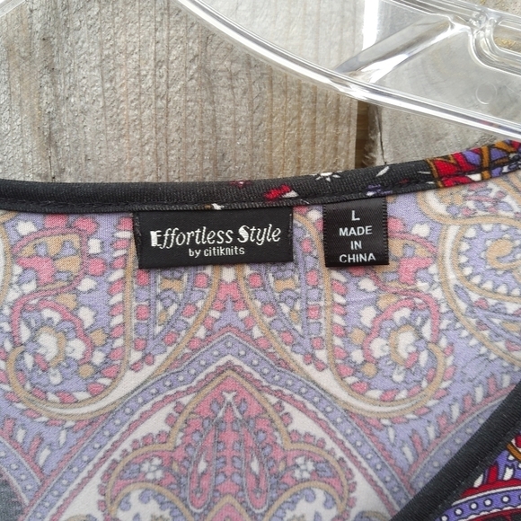 PAISLEY PATTERNED PESANT SLEEVED BLOUSE LARGE - Picture 2 of 7